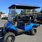 2017 Yamaha Drive2 electric golf cart in Electric Blue Metallic with 6-inch lift