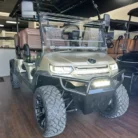Lifted 2026 Tara Summit Air 4 Road tan lithium golf cart with 160Ah battery, stock E306953
