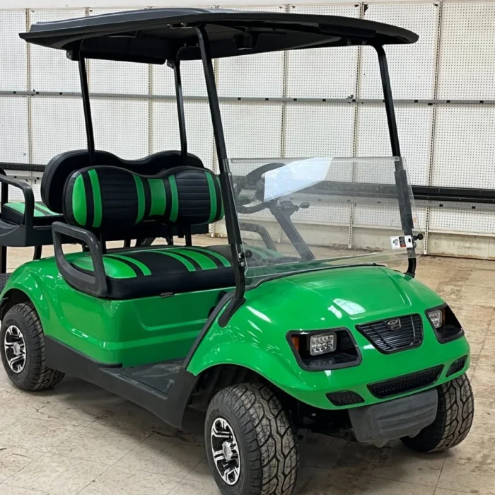 2010 Yamaha Drive two-passenger golf cart in Lime Green