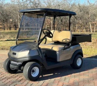 2018 Club Car Tempo electric maintenance cart in Platinum with cargo box