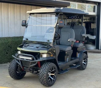 2025 Denago Rover XL Black lifted lithium golf cart SKU EMT-23237