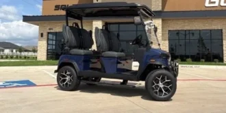 2026 Denago Rover XL Blue lifted lithium golf cart VIN 7XBADABAXSA021070