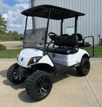 2021 Yamaha Drive2 EFI Quietech lifted four-passenger gas golf cart