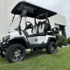 2025 Evolution D5 Maverick 2+2 Pearl White four-passenger lithium golf cart