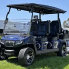 2025 Evolution D5 Ranger 4+2 Plus Flamenco Red six-passenger lithium golf cart