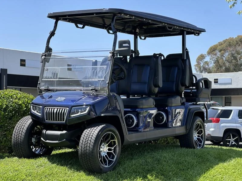 EMT-24802-001-2AF16995-01D5-4C6A-982B-CC70DB21E4BB.webp 2025 Evolution D5 Ranger 4+2 Plus Flamenco Red six-passenger lithium golf cart