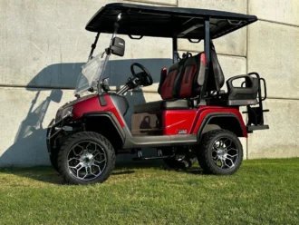 Evolution D5 Maverick 2+2 Plus Flamenco Red lifted lithium golf cart serial EV-BE0232226