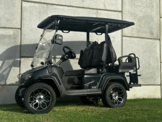 Evolution D5 Ranger 2+2 Plus Black non-lifted four-passenger lithium golf cart