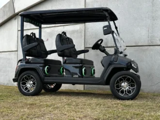 Evolution D5 Ranger 4 Plus Black non-lifted four-passenger lithium golf cart