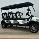 Evolution D5 Maverick 6 Plus White lifted six-passenger lithium golf cart