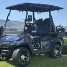 2025 Evolution D5 Ranger 2+2 Plus Mediterranean Blue four-passenger lithium golf cart
