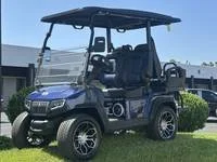2025 Evolution D5 Ranger 2+2 Plus Mediterranean Blue four-passenger lithium golf cart