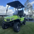2025 Evolution D5 Maverick 2+2 Lime Green four-passenger lithium golf cart