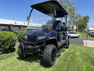 2025 Evolution D5 Maverick 4 Mediterranean Blue lithium golf cart with Black Badge package