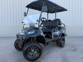 2025 ICON i40L Black lifted golf cart stock EMT-24887, battery chemistry requires verification