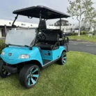 2025 Evolution Classic 4 Plus Sky Blue four-passenger lithium golf cart stock EMT-24899