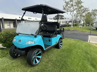 2025 Evolution Classic 4 Plus Sky Blue four-passenger lithium golf cart stock EMT-24899