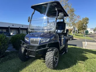 2025 Evolution D5 Maverick 2+2 Plus Mediterranean Blue lifted lithium golf cart stock EMT-24901