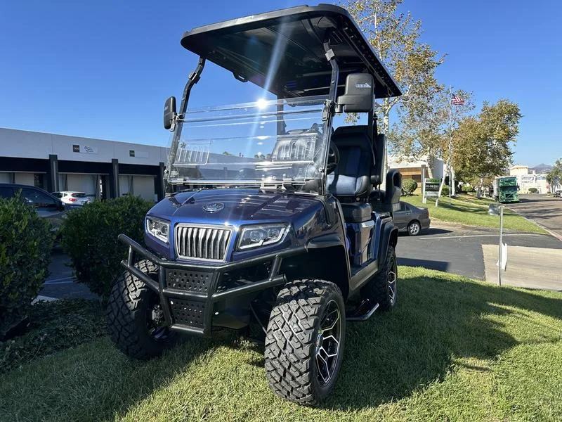 EMT-24901-001-C0C0C309-6BDE-4ACA-89BD-ACB437BD7190.webp 2025 Evolution D5 Maverick 2+2 Plus Mediterranean Blue lifted lithium golf cart stock EMT-24901