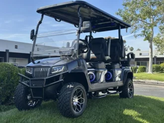 2025 Evolution D5 Maverick 4+2 Plus Arctic Grey lifted six-passenger lithium golf cart stock EMT-24903