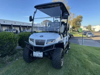 2025 Evolution D5 Maverick 4 Plus Pearl White lifted lithium golf cart stock EMT-24920