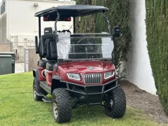 2025 Evolution D5 Maverick 4 Plus Flamenco Red lifted lithium golf cart stock EMT-24935
