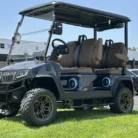2025 Evolution D5 Maverick 4 Plus Arctic Grey lifted lithium golf cart with Saddle Brown seats stock EMT-24943