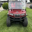 2025 Evolution D5 Maverick 6 Flamenco Red lifted six-passenger lithium golf cart stock EMT-24945