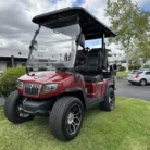 2025 Evolution D5 Ranger 2+2 Flamenco Red lithium golf cart, SKU EMT-25402