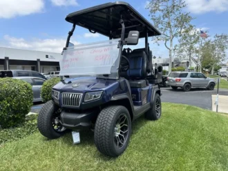 2025 Evolution D5 Ranger 2+2 Mediterranean Blue lithium golf cart, SKU EMT-25406
