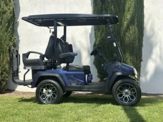 2025 Evolution D5 Ranger 2+2 Plus Mediterranean Blue lithium golf cart, SKU EMT-25470