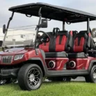 2025 Evolution D5 Ranger 4+2 Plus Flamenco Red lithium golf cart, SKU EMT-25631