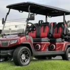 2025 Evolution D5 Ranger 4+2 Plus Flamenco Red lithium golf cart, SKU EMT-25632