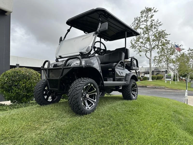 EMT-25737-001-C0A6498F-6C55-472B-8565-C8674BDB2DD3.webp 2025 Evolution Forester 4 Plus Black Sapphire lifted lithium golf cart, SKU EMT-25737