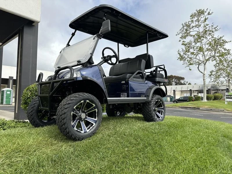 EMT-25738-001-C4997D9A-E656-421D-B809-B22CB5F225A3.webp 2025 Evolution Forester 4 Plus Mediterranean Blue lifted lithium golf cart, SKU EMT-25738