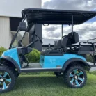 2025 Evolution Forester 4 Plus Sky Blue lifted lithium golf cart, SKU EMT-25740