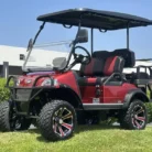 2025 Evolution Forester 4 Plus Flamenco Red lifted lithium golf cart, SKU EMT-25742