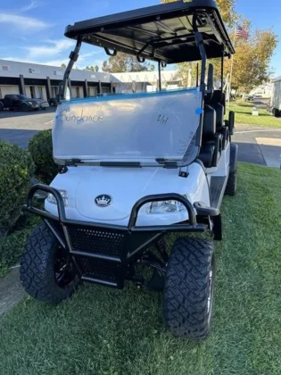 2025 Evolution Forester 6 Plus Pearl White lifted lithium golf cart, SKU EMT-25816