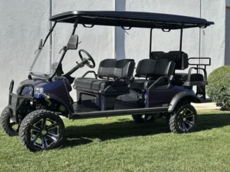 2025 Evolution Forester 6 Plus Mediterranean Blue lifted lithium golf cart, SKU EMT-25818