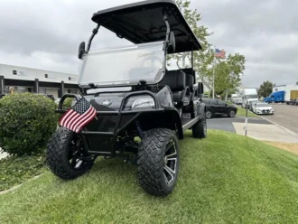 2025 Evolution Forester 6 Plus Black Sapphire lifted lithium golf cart, SKU EMT-25821