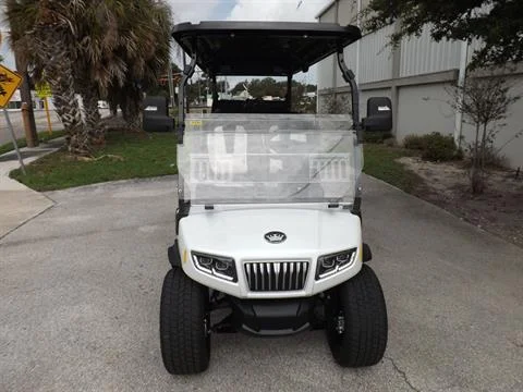 EMT-8940-001-2025-Evolution-Electric-Vehicles-D5-RANGER-42-PLUS_02.webp 2025 Evolution D5 Ranger 4+2 Plus Pearl White six-passenger lithium golf cart stock EVOL1380