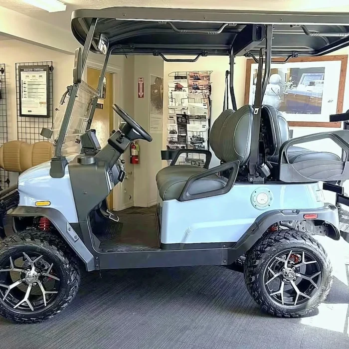 EMT-8979-001-2026-Denago-EV-Rover-XL-LSV-1.webp 2026 Denago lifted four-passenger lithium LSV stock EMT-8979, Nomad XL versus Rover XL model verification