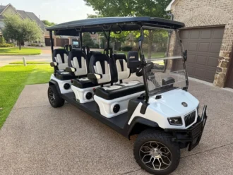 Used 2025 Evolution D5 Ranger 6 Plus six-passenger lithium golf cart, stock EMT-9030