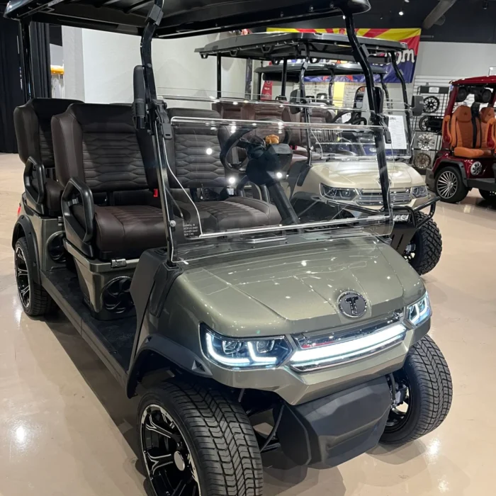 2026 Tara Summit Air 4 Road green lithium golf cart with golf-bag attachment, SKU EMT-9214