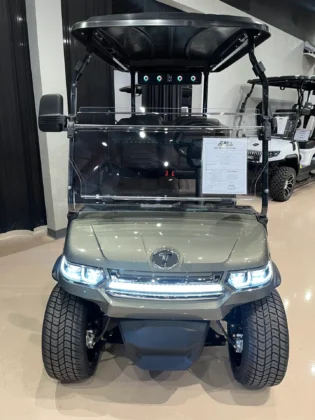 2026 Tara Summit Air 4 Road green lithium golf cart with custom speaker bar, SKU EMT-9268