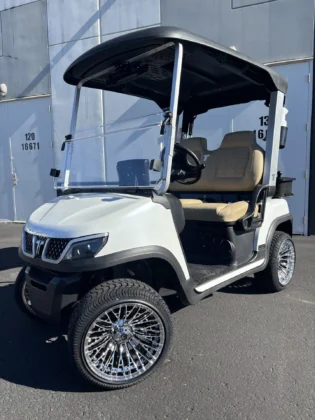 2025 Tara Spirit white lithium golf cart with 10.1-inch touchscreen, SKU EMT-9375