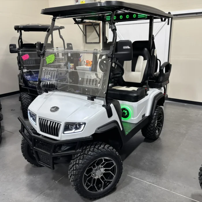 2025 Evolution white lithium golf cart, SKU EMT-9438