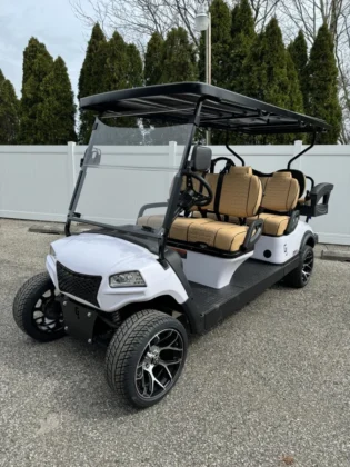 2025 Honor LSV G1 Bright White 4+2 with Black Machined wheels and Tan upholstery