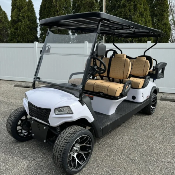 2025 Honor LSV G1 Bright White 4+2 with Black Machined wheels and Tan upholstery