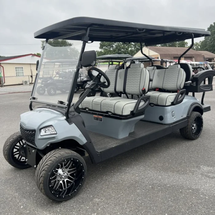 2025 Honor LSV G1 Grey 4+2 lithium cart with Bluetooth sound bar and subwoofer